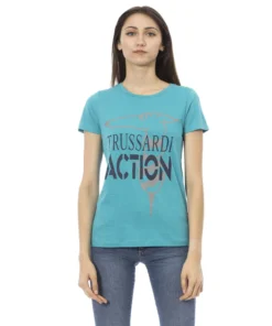 Exclusive Trussardi Action T-Shirt in Turquoise 2BT02_72Turquoise_140739