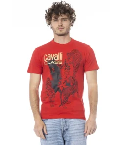 Exclusive Cavalli Class Red Short Sleeve T-Shirt QXT63BJD060_02000Red_150584