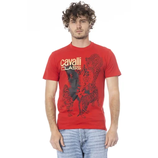 Exclusive Cavalli Class Red Short Sleeve T-Shirt QXT63BJD060_02000Red_150584