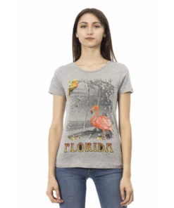 Exclusive Spring Tee with Flamingo Print 2BT10_12Grey_140712