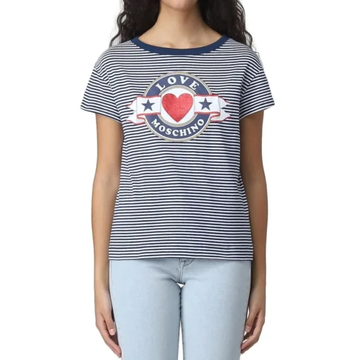 Exclusive Moschino Striped T-Shirt with Heart Logo X073_W4F303N-E2426_2004_150241