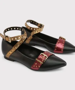 Authentic ANTONELLA Flat Shoes with Buckles ANTONELLA_NERO-MELANZ-BRONZO_82903