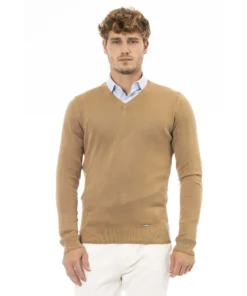 Exclusive Baldinini V-Neck Sweater in Camel AU7804AE_POLICORO_9001CAMEL_147327