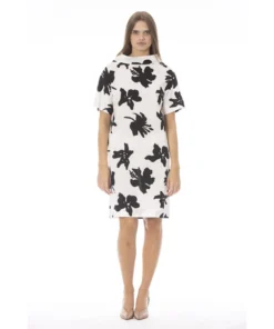 Exclusive Floral Print Dress in Black and White S713_170MANTOVA_170_143036