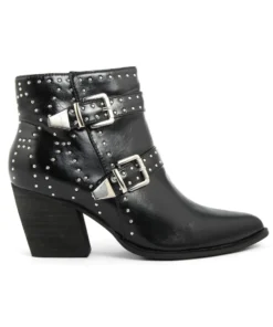 Exclusive Authentic Ankle Boots with Studs & Buckles FAG_7288_NERO_146226