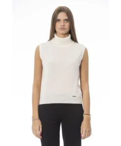 Exclusive Baldinini White Sleeveless Turtleneck NW1192SF_VOLTERRA_BiancoWhite_147233