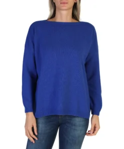 Exclusive 100% Cashmere Boat Neck Sweater DBT-FF7_E560-BLU_D