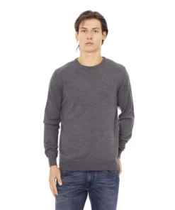 Exclusive Baldinini Grey Wool Sweater GC7937_TORINO_GrigioGrey_132384