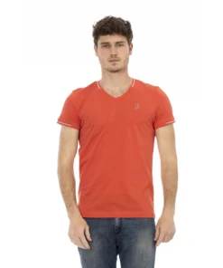 Trussardi Action V-Neck T-Shirt in Corallo - Exclusive 2AT21_V_35Corallo_136564