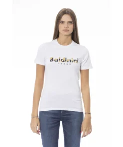 Exclusive Baldinini Trend White T-Shirt TSD04