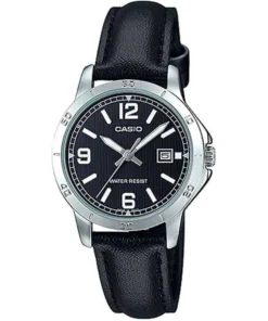 Authentic Casio Elegant Black Leather Watch X093_LTP-V004L-1B_142159