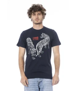 Exclusive Cavalli Class Tiger Print T-shirt QXT62YJD060_04926Navy_150588