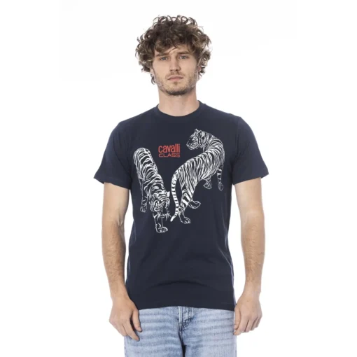 Exclusive Cavalli Class Tiger Print T-shirt QXT62YJD060_04926Navy_150588