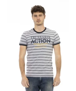 Exclusive Trussardi Action Grey-Navy Striped T-Shirt 2AT24_R_13Grey-Navy_136688