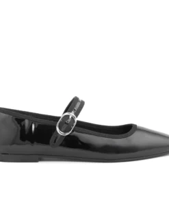 Exclusive Black Ballet Flats with Strap FAG_68QG_BLACK_145850