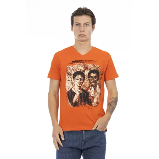 Exclusive Trussardi Action V-Neck T-Shirt 2AT147_03Orange_136577