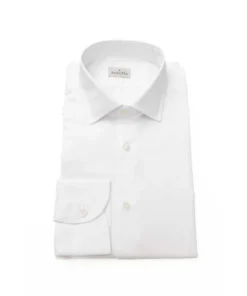 Exclusive Slim Fit Cotton Shirt by Bagutta 12509LEOEBL_001BIANCO_140237